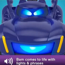 Fisher-Price Fisher Price - Carro de controle remoto DC Batwheels, Bam The Batmobile Transforming RC com luzes, sons e frases de personagens New