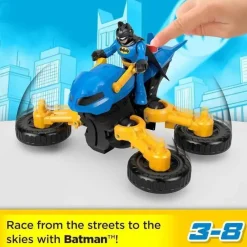 Fisher-Price Fisher Price - Imaginext DC Super Friends Brinquedo do Batman Figura articulável e Batciclo transformador New