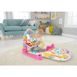 Fisher-Price Fisher Price - Tapete de ginástica de piano Kick &amp; Play Deluxe, rosa Sale