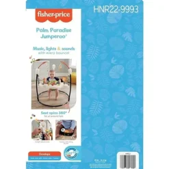 Fisher-Price - Centro de atividades Baby Bouncer Palm Paradise Jumperoo com luzes musicais, sons e brinquedos de desenvolvimento? New