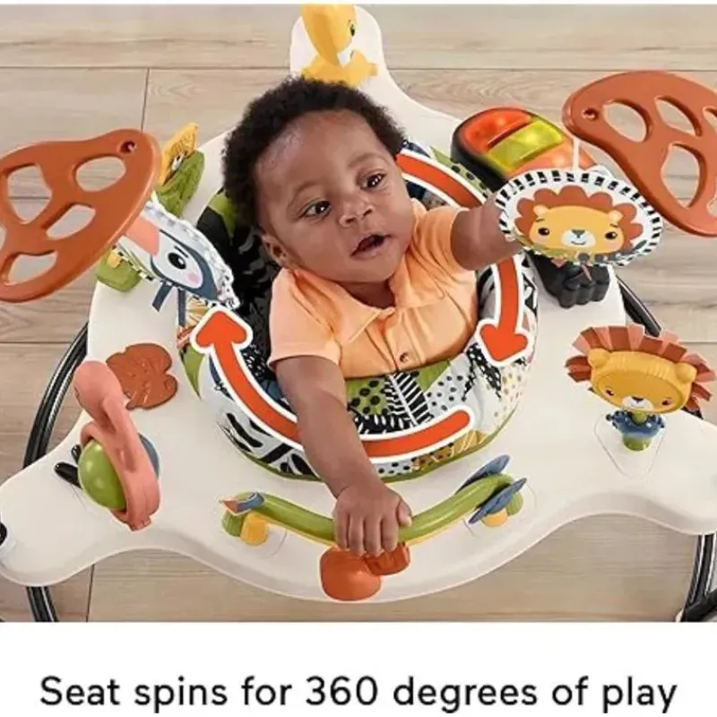 fisherprice__centro_de_at_SKUjtPdlNk3_4.webp Fisher-Price - Centro de atividades Baby Bouncer Palm Paradise Jumperoo com luzes musicais, sons e brinquedos de desenvolvimento? New