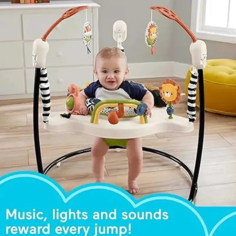 fisherprice__centro_de_at_SKUjtPdlNk3_5.webp Fisher-Price - Centro de atividades Baby Bouncer Palm Paradise Jumperoo com luzes musicais, sons e brinquedos de desenvolvimento? New
