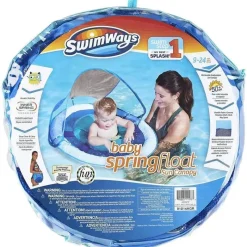 Swimways Flutuador Baby Spring com Canopy Upf 50 em azul Hot