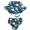 Bumkins Fralda e chapéu de natação reutilizáveis ​​, UPF +50, mar profundo Hot