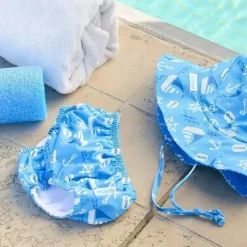 Bumkins Fralda e chapéu de natação reutilizáveis ​​, UPF +50, Ahoy Sale