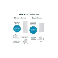 Gerber Fraldas de pano branco pré-dobradas com 10 pacotes Best