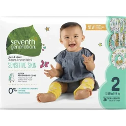 Seventh Generation Fraldas transparentes e sem bebês de sétima geração Fase 2: 12-18 libras Clearance