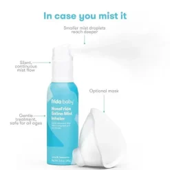 FridaBaby Frida Baby - Inalador nasal NoseFrida Saline Mist, Saline Inhaler acalma nariz entupido e dor de garganta Outlet