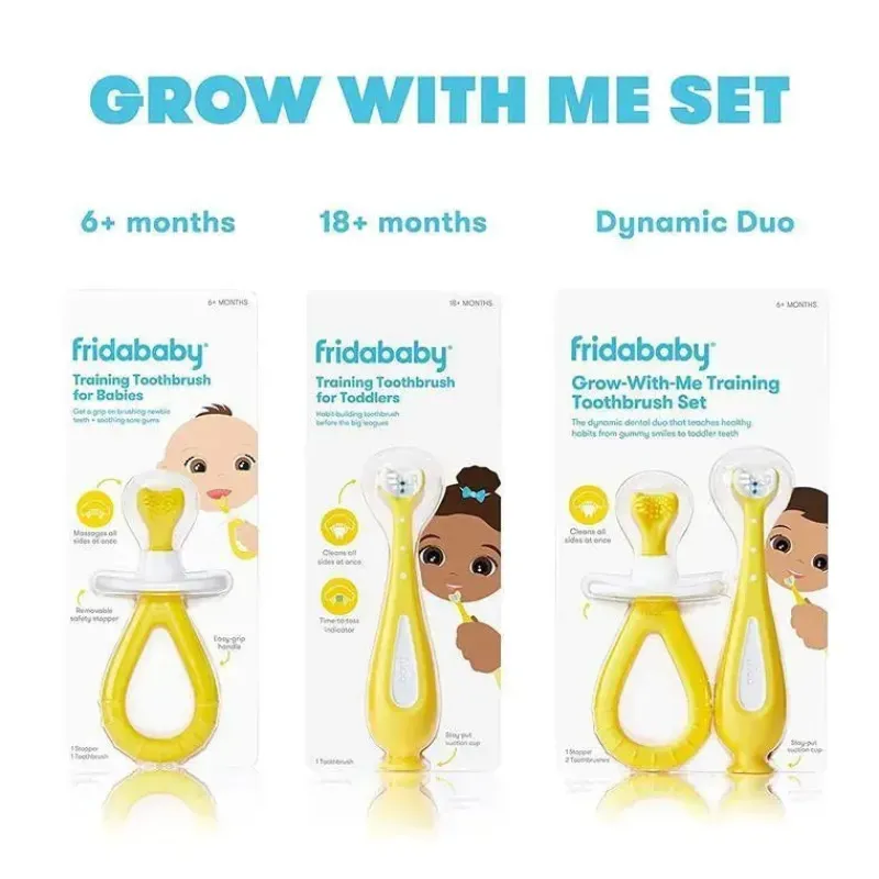fridababy__conjunto_de_es_SKUWICZjGYc_3.webp FridaBaby - Conjunto de escova de dentes para treinamento Grow-with-Me Online