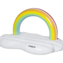 Funboy - Flutuador gigante inflável de luxo para piscina com espreguiçadeira Rainbow Cloud Island Online