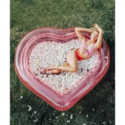 Funboy - piscina infantil inflável gigante de luxo com coração rosa claro Fashion