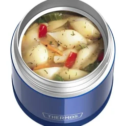 Thermos Garrafa térmica - 10 onças. Frasco de comida Funtainer® de aço inoxidável, marinho Clearance