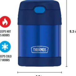 Thermos Garrafa térmica - 10 onças. Frasco de comida Funtainer® de aço inoxidável, marinho Clearance