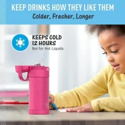 Thermos Garrafa térmica - 12 onças. Garrafa de Funtainer® não licenciada de aço inoxidável, rosa New