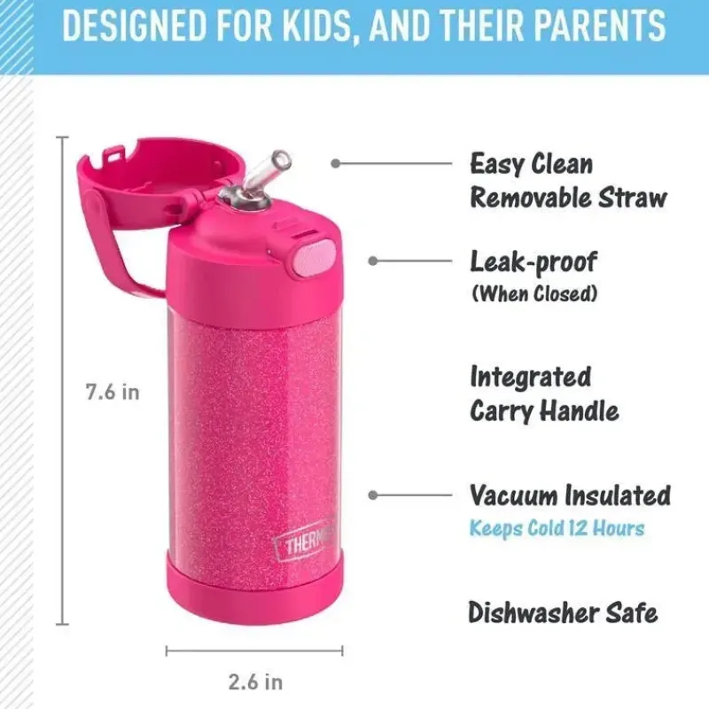garrafa_trmica___onas_gar_SKUUPsseS5f_4.webp Thermos Garrafa térmica - 12 onças. Garrafa de Funtainer® não licenciada de aço inoxidável, rosa New