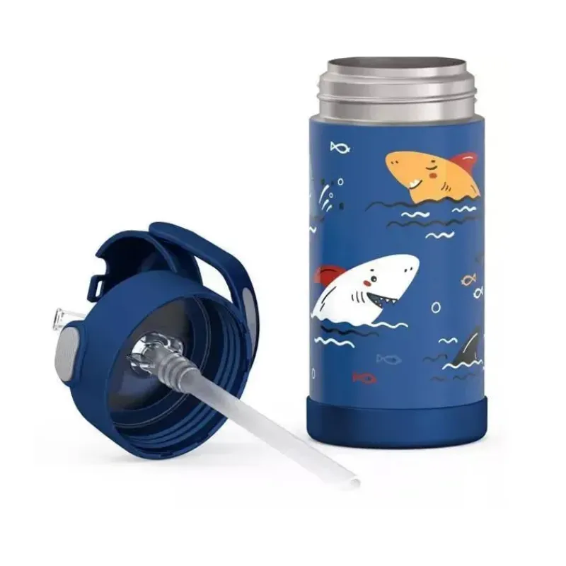 garrafa_trmica___onas_gar_SKUVxQ0d0gi_4.webp Thermos Garrafa térmica - 12 onças. Garrafa Funtainer® não licenciada de aço inoxidável, tubarões Clearance