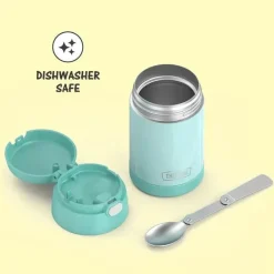 Thermos Garrafa térmica - 16 onças. Jarra para alimentos Funtainer® de aço inoxidável com colher dobrável, hortelã Clearance