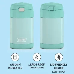 Thermos Garrafa térmica - 16 onças. Jarra para alimentos Funtainer® de aço inoxidável com colher dobrável, hortelã Clearance