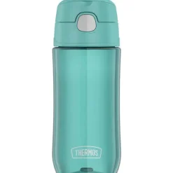 Thermos Garrafa térmica - garrafa de hidratação Funtainer® de plástico de 16 onças com tampa de bico, Aqua Hot