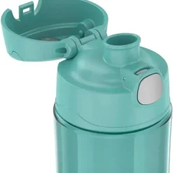 Thermos Garrafa térmica - garrafa de hidratação Funtainer® de plástico de 16 onças com tampa de bico, Aqua Hot