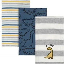 Gerber - Burpcloths de 3 unidades de tricô menino tamanho único, dinossauro Outlet