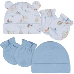 Gerber - Conjunto de 4 peças (boné e luva) - Menino 0-6M Clearance