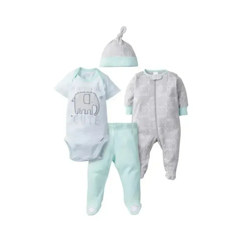gerber__conjunto_de__peas_SKUj94tNdhv_0.webp Gerber - Conjunto de 4 peças (snp, macacão, calça com pés e boné) neutro, animais para bebês Best