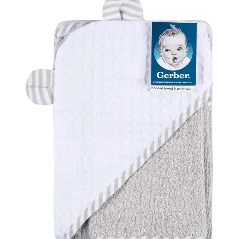 gerber__conjunto_de_toalh_SKUNfDgBQQK_1.webp Gerber - conjunto de toalha com capuz e luva de pano, menino urso Clearance