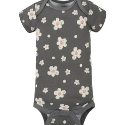 Gerber - Macacão de Manga Curta para Bebê 4Pk - Menina Leopardo Clearance