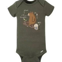 Gerber - Macacão de Manga Curta para Bebê 4Pk - Menino Urso New