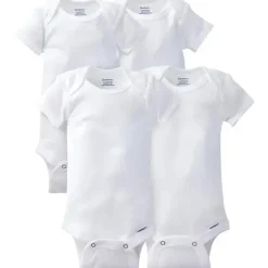 Gerber - 4Pk Onesies Manga Curta, Branco, 24M Online