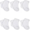 Gerber - 6Pk Terry Wiggle Proof Meias, 0/3M, Branco Fashion