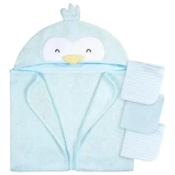 Gerber - Toalha de banho e panos de banho com capuz para bebê, pinguim Clearance