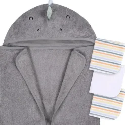 Gerber - Toalha de banho e panos de banho com capuz para bebê, dinossauro New