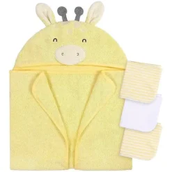 Gerber - Toalha de banho e panos de banho para bebê com capuz, girafa Fashion