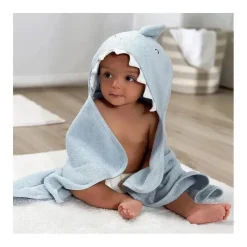 Gerber - Toalha de banho e panos de banho com capuz para bebê, tubarão New
