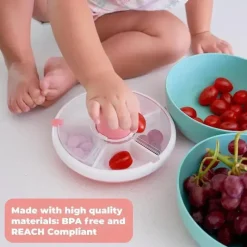 Gobe - Pacote Kids Original Snack Spinner com alça de mão e folha de adesivos, cinza Outlet