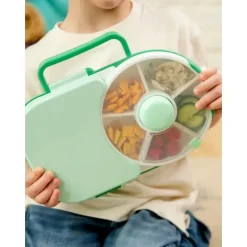Gobe ​​Kids - Lancheira 2 em 1 com pequeno spinner flip, verde sálvia Hot