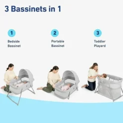 Graco - Berço portátil e berço de viagem DreamMore 3 em 1, coleção moderna de chalés Clearance