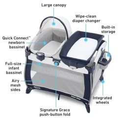 Graco - Pack 'N Play® Quick Connect™ Portable Bassinet, Alex Hot
