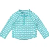 Iplay Green Sprouts - Camisa Rashguard de manga comprida com zíper, Aqua Whale Geo Online