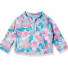 Iplay Green Sprouts - Camisa Rashguard de manga comprida com zíper, Aqua Tropical Fruit Floral New