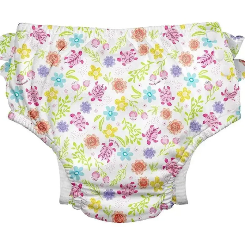 green_sprouts__fralda_de__SKUn134gGwS_0.webp Iplay Green Sprouts - Fralda de banho reutilizável Eco Snap com babados, tartaruga branca floral Discount