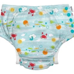 Iplay Green Sprouts - Fralda Reutilizável Eco Snap Swim, Light Aqua Sea Friends Online