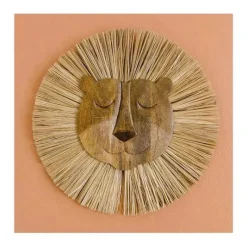 Crane Guindaste - Decoração de berçário e quarto de criança Safari para bebês, decoração de parede de animal de madeira, leão Clearance