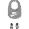 Haddad - Conjunto de meias Nike Core Swoosh Bib e Bootie de 2 peças, cinza Clearance