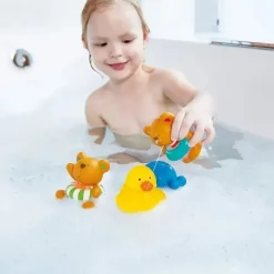 Hape - Brinquedo de banho de corda infantil Little Splashers nadador de pelúcia New