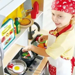 Hape - Conjunto de cozinha infantil de luxo com fritadeira Best