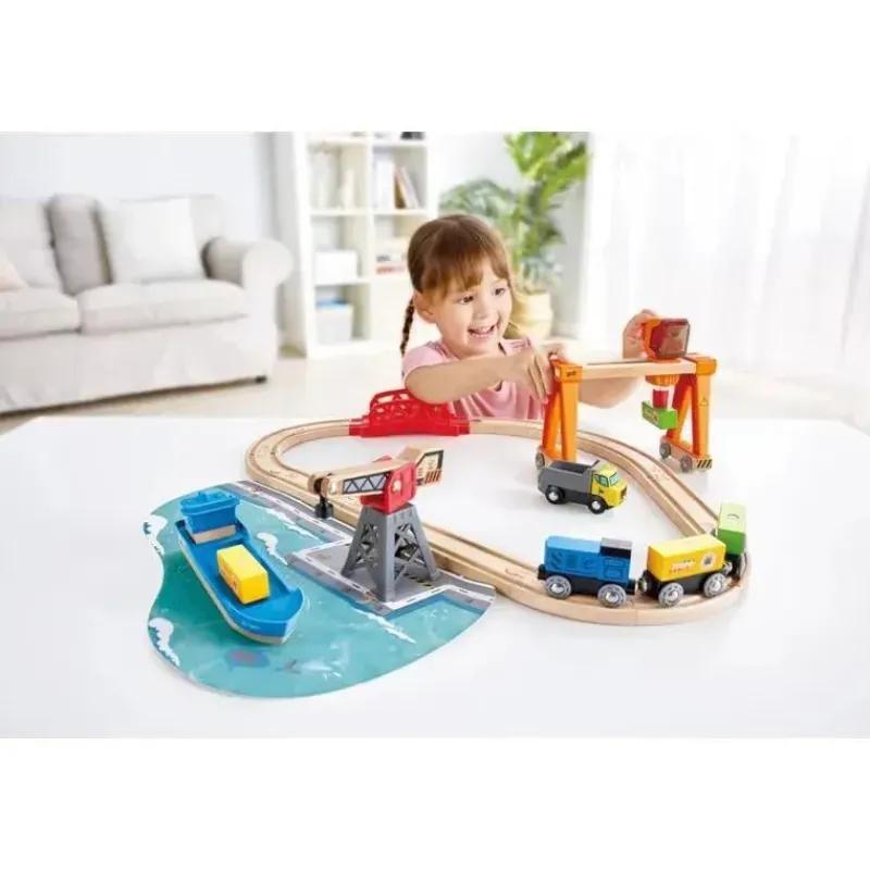 hape__conjunto_de_porto_d_SKUqLP9iKks_2.webp Hape - Conjunto de porto de elevação e carga Clearance