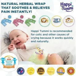 Happi Tummi - Envoltório de aromaterapia para alívio de cólicas e gases verdes para bebês Clearance